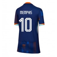 Camiseta Países Bajos Memphis Depay #10 Visitante Equipación para mujer Eurocopa 2024 manga corta